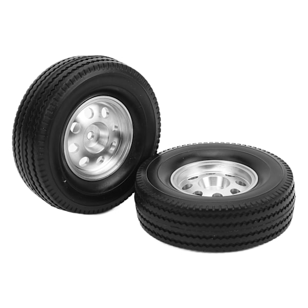 2PCS CNC metallhjul felger nav og gummi dekk sett for Tamiya traktor lastebil 1/14 RC bil