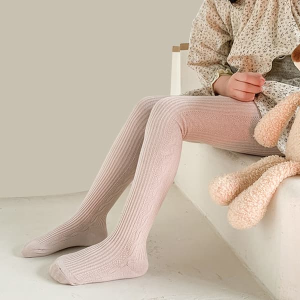 Leggings til små piger, bløde, elastiske og komfortable fleeceforede strømpebukser til vinter, højelastisk linning, kæmmet bomuldsstrømper til hverdagsbrug