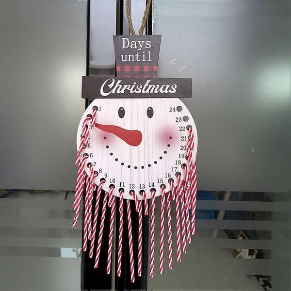 Hängande julkalender väggkalender i trä dekoration 3 st