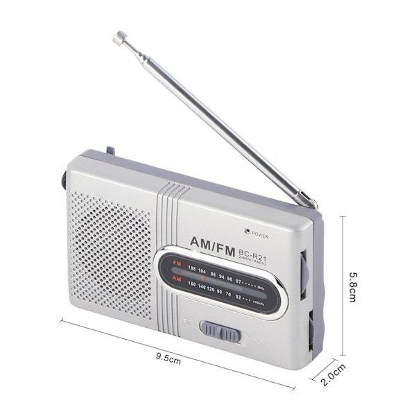 Universaali kannettava AM/FM-miniradio stereokaiuttimet Vastaanotin Musiikkisoitin