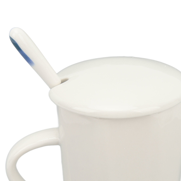 400 ml keramisk krus blåt blækmalestil kaffekrus keramisk kaffekrus med ske låg til hjemmekontor