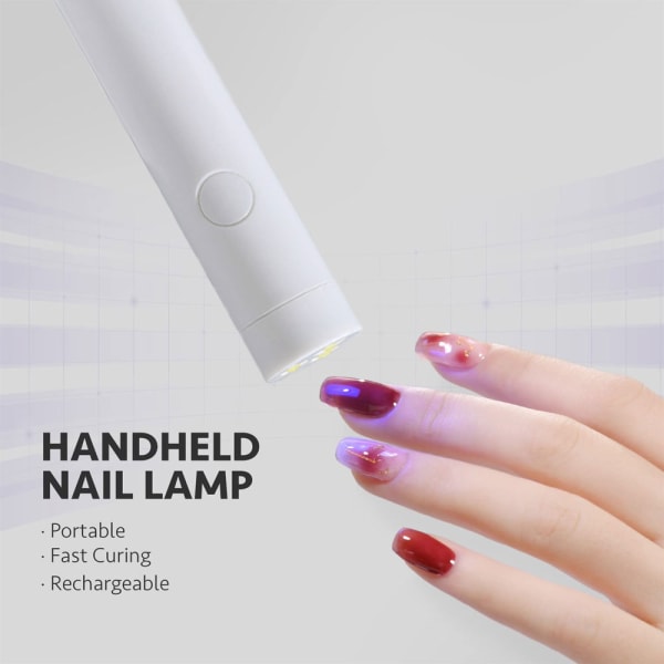 Håndholdt UV-lampe, mini-spikerlampe, bærbar LED-spikerlampe, rask