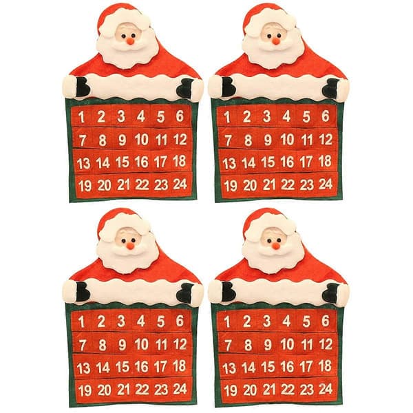 Julekalender Julenisse Hengende dekorasjon 4 stk