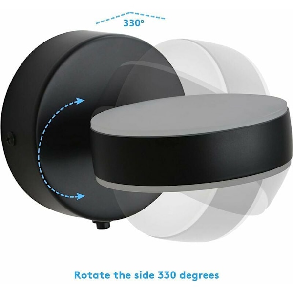 Roterbar LED Läslampa, 3000K Varmvit LED-lampa med Knappbrytare, Endast för Inomhusbruk i Matsal, Kök, Café (Svart)