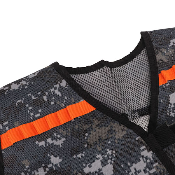 Børnespilholder Vest Oxford Klud Justerbar Børn Legetøj Clip Vest til Udendørs Eventyr Camouflage Grå