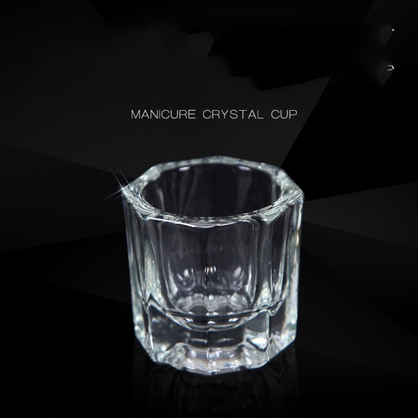 4 Stk Mini Glas Krystal Cup Nail Art Akryl Flydende Pulver