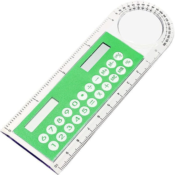 Kalkulator og linjal og forstørrelsesglass, Mini Solar Transparent