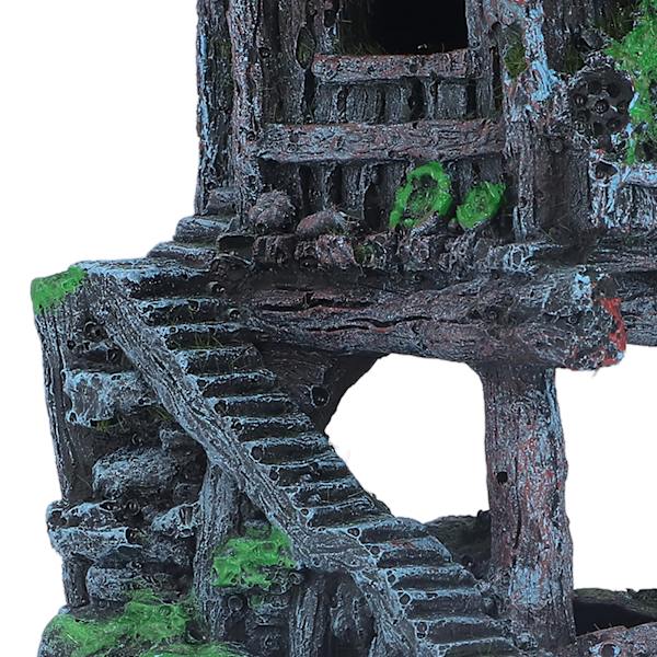 Akvarium Resin Paviljong Ornamenter Levende Livaktige Detaljer Trygt Resin Fisketank Paviljong Landskapsarbeid for Dekorasjon