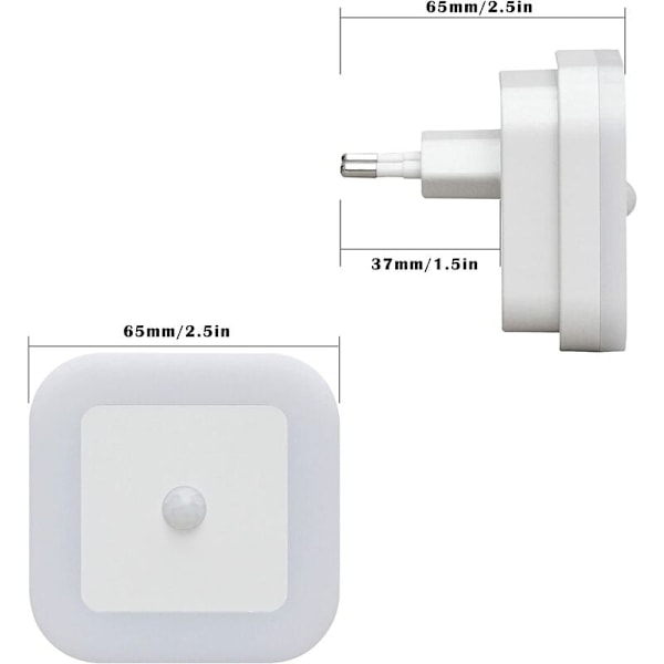 Mjukt Ljusstark LED Nattlampa, Plug-In Design Med Fysisk Rörelsesensor, 6st Vita Lampor Förvandlar Ditt Utrymme Till En Mysig Oas, Idealisk För