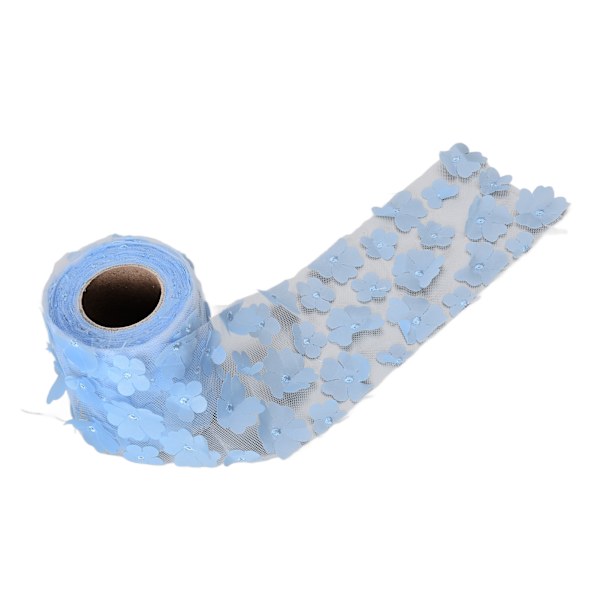 Blommor Tulle Rullar 8cm 10yd Utsökt Ljus Vacker DIY Flexibel Bred Applikation Tulle Rulle Spole TygLjusblå
