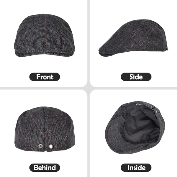 Herr Basker Flat Cap Golf Driving Newsboy Hatt Flat Cap - Ullfilt