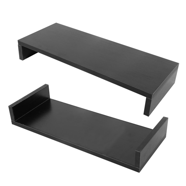 Træskærm Stativ LED LCD Computerskærm Riser Skrivebordsarrangør Display Hylde Sort