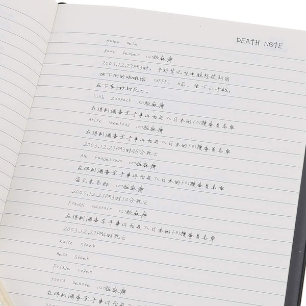 Death Note notesbog, Anime dagbog