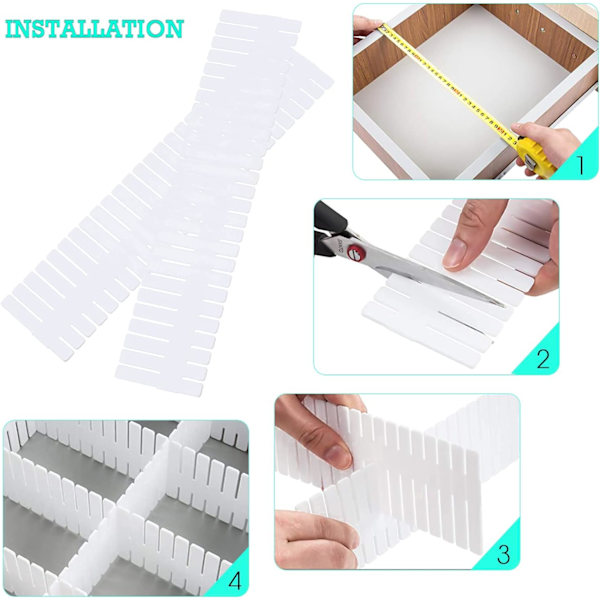 Låd Organizer, 8-pack, Justerbara Lådfack för Kontorsmaterial, Sovrum, Kök, Bestick