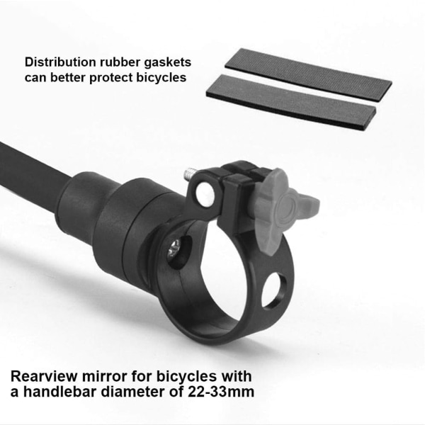 2 delar cykelbackspegel med packning, 360° justerbar cykelspegelstyrfäste, HD vidvinkel säker cykling backspegel för