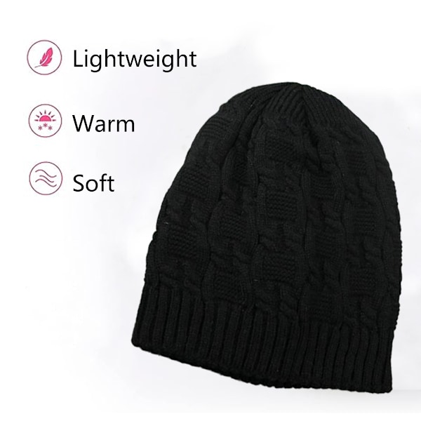 Unisex Slouch-pipo neulottu hattu hiuksille miehille ja naisille talvi