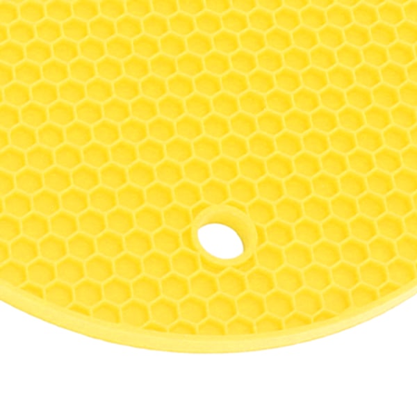 5 stk 2 runde 3 firkantede silikon honningkakeunderlag Multipurpose Hot Pads for Hot Dishes Tables Yellow