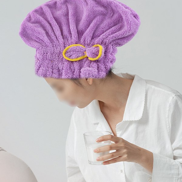 Koral dunet hårhætte og tørklæde hurtigtørrende hat