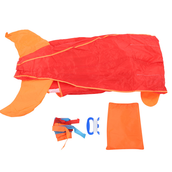 Delfinkite i polyester, 3D-tecknad djur, mjuk parafoil, utomhusleksak för barn, röd