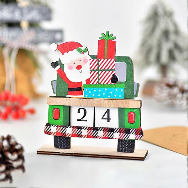 Julnedräkningskalender i trä, adventskalender som present, 2-pack