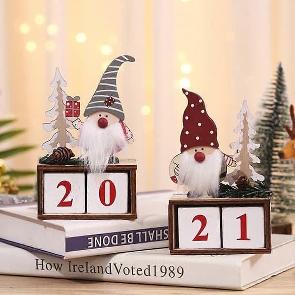 Evighetskalender Jul Träkalender för skrivbordsdisplay 4-pack
