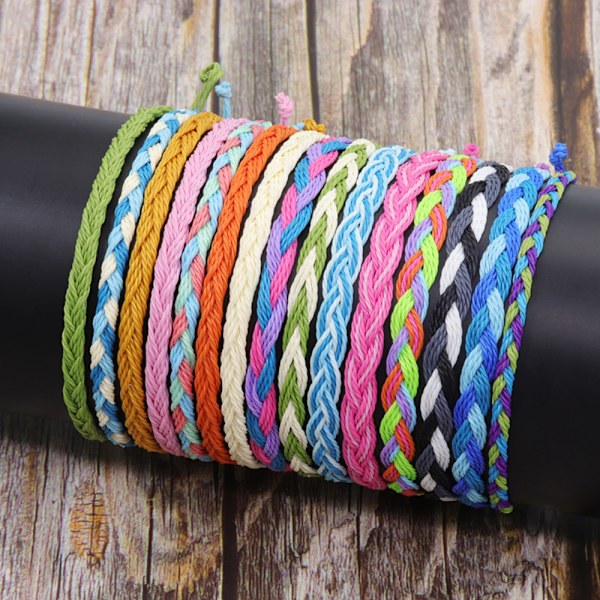 Flätad rep-armband kvinnor män flickor pojkar