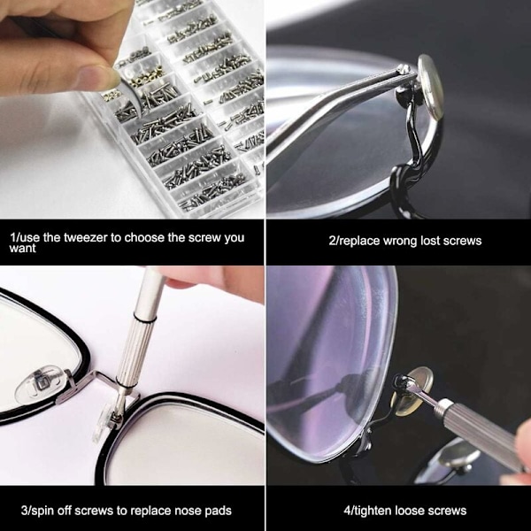 Multifunktionell Mini Skruvmejsel, Rostfria Mikro Skruvar, Glasögonreparationssats, Precisionsskruvmejselset, Litet Skruvsortiment, Klockreparation