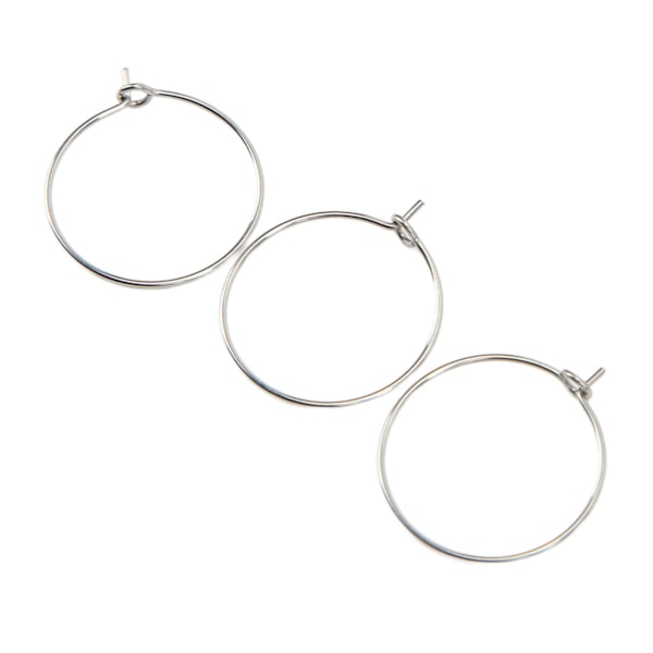 50 stk. 20 mm Bulk Hoop Øreringe Rustfrit Stål DIY Anti Allergi Vinglas Ringe Smykkefremstilling Bryllup Fødselsdagsfest