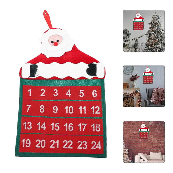 Julkalender hängande tomte, ren och snögubbe för nedräkning 2 st