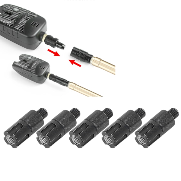 5 st Fiske Snabbkoppling Adapter Karpfiskespö Pod Bank Sticks Connector för Bite Alarm Tackle