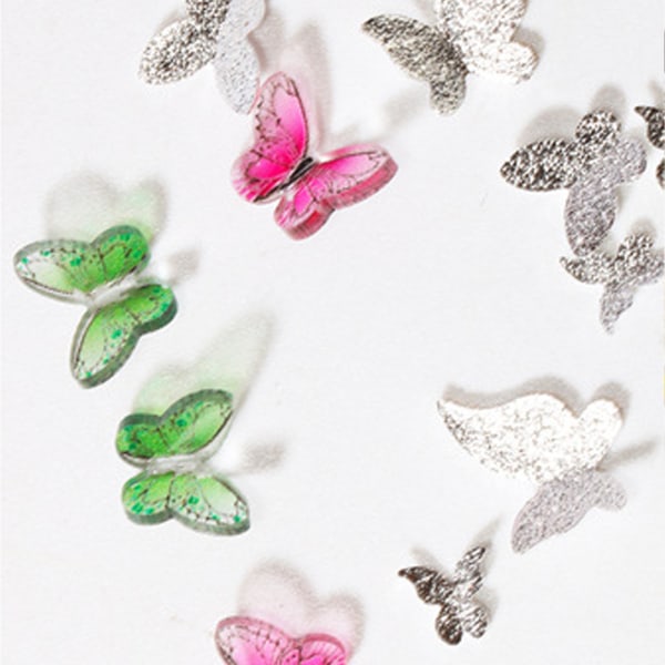 3D Butterfly Nail Charm 3D Resin Butterfly Nail Art i blandet form