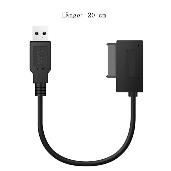 Adapterkabel USB 3.0 till SATA 7 + 6 Drive-kabel för bärbar dator