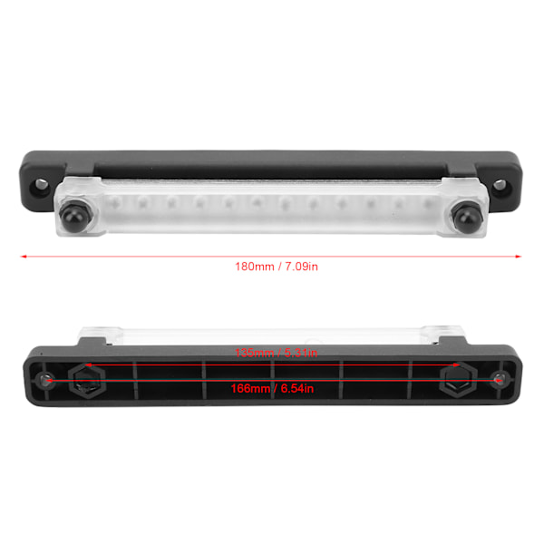 12 Terminal Bus Bar 150A BusBar Block med Transparent Deksel for Bil Båt Marine Caravan RV
