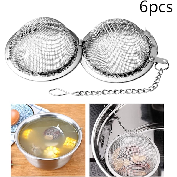 Elegant Te-infusionsset, 304 Rostfritt Stål Mesh För Lösa Teer, Kryddor, Örter, Med Lättrengjord Design Och Lång Kedja För