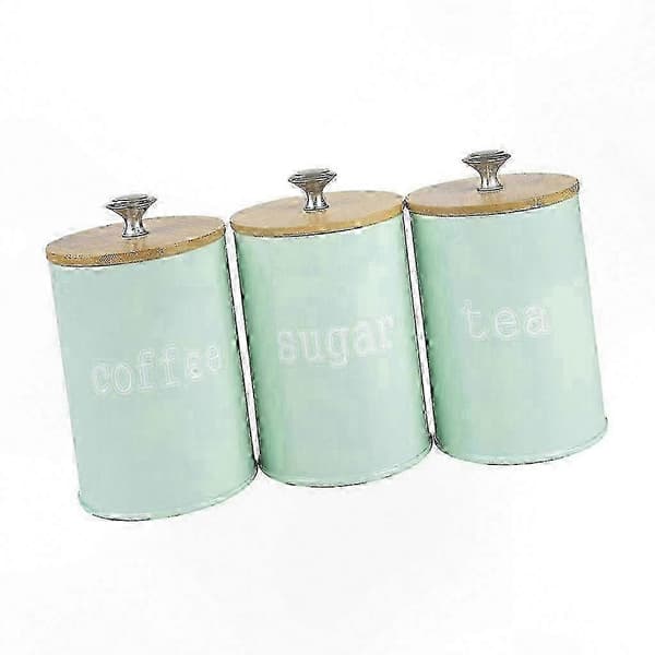 3-pack lufttäta köksbehållare för matförvaring, kaffe, socker, mjöl, nyhet 2026 Green