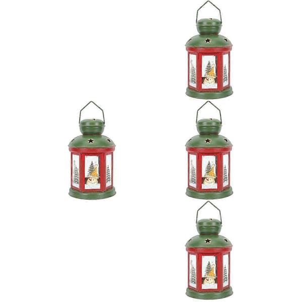 Dekorativ ljusstake i järn för bröllop, 4-pack, röd