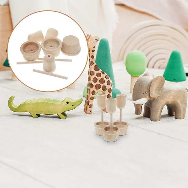 Uferdig mini-treblomst DIY-maling blomst med potte for barn