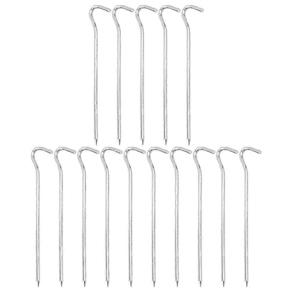 Silvriga tältpinnar i aluminiumlegering för camping, 15-pack