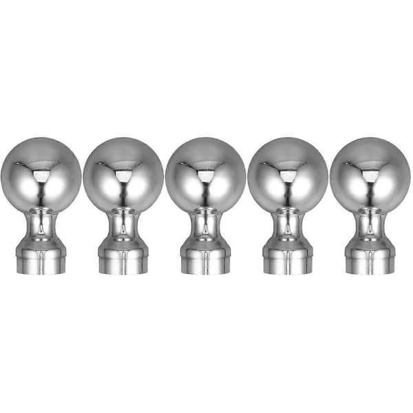 Silver rostfri stolptopp för räcke 5-pack slitstark