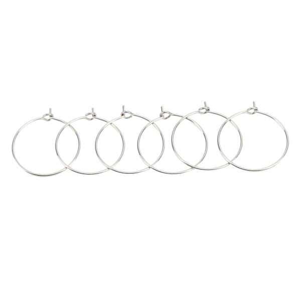50 stk. 20 mm Bulk Hoop Øreringe Rustfrit Stål DIY Anti Allergi Vinglas Ringe Smykkefremstilling Bryllup Fødselsdagsfest