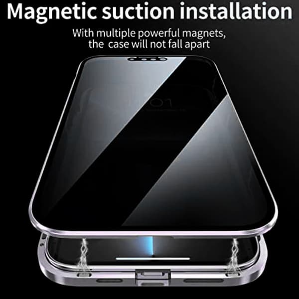 Privatliv dobbelt magnetisk etui til iPhone 11 sort sort