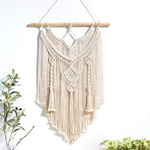 Handgjorda Gåvor, Makramé Väggbonad, Miljövänlig Dekor, Boho Vävd Heminredning, Symmetrisk Design, Vardagsrumsdekor, Inomhusbruk, Bröllop