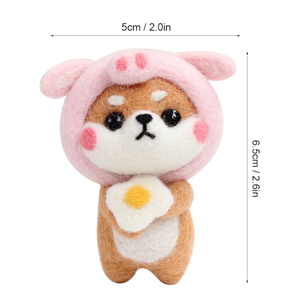 Needle Felting Starter Kit Animal Doll Shape Craft DIY Handcraft Gift Material BagPig Shiba Inu