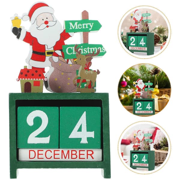 Julekalender i tre, blokkalender til dekorasjon, 3 stk.
