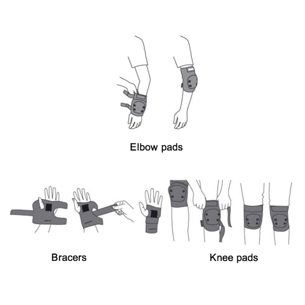 Kne- og albuebeskyttere for jenter til skøyting, inline skating