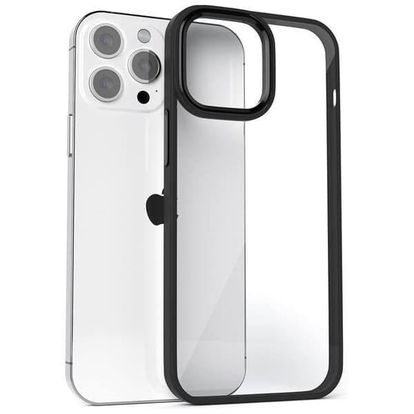 iPhone-puskurikotelo - Läpinäkyvä mustalla värillä iPhone 13 Pro Maxille