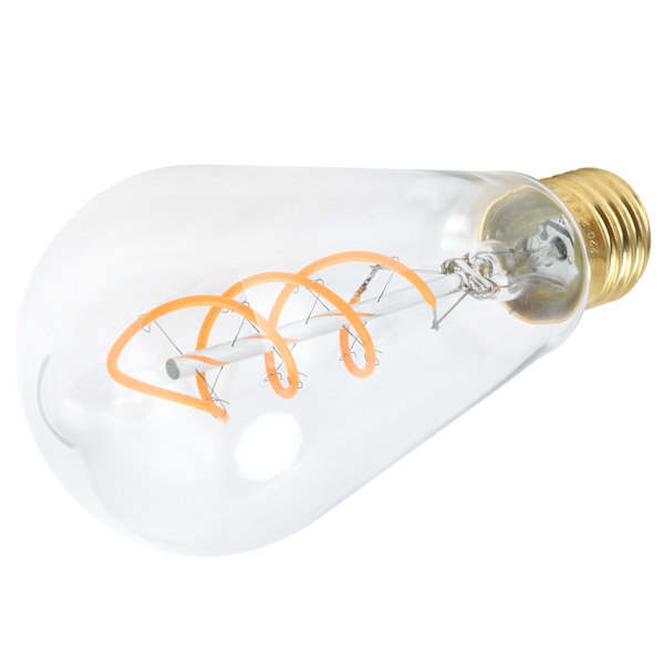 ST64 Glödlampa Dubbel Spiral E27 4W 110V Dimbar Ljuskälla för Sovrum Café Varm Ljus