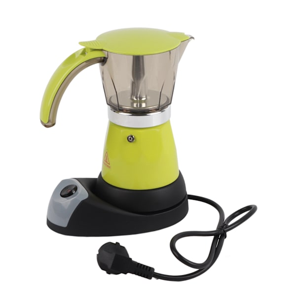 300 ml/6 kopper 480W elektrisk Moka-kande aftagelig køkken komfur kaffemaskine grøn