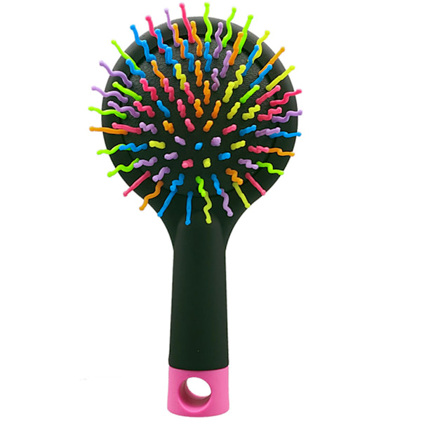 Hairbrush, rainbow brush for women, with integrated mirror