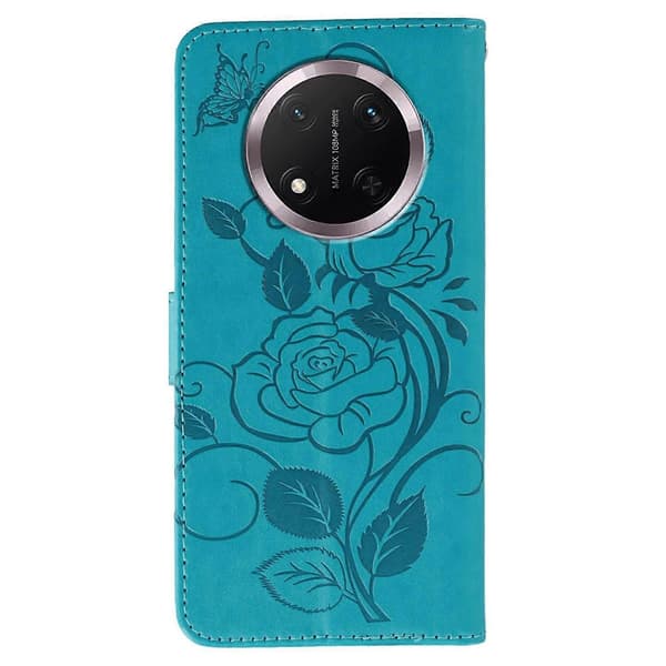 Rose Butterfly PU-deksel for Honor Magic7 Lite / X9c Blue For Honor Magic7 Lite / X9c